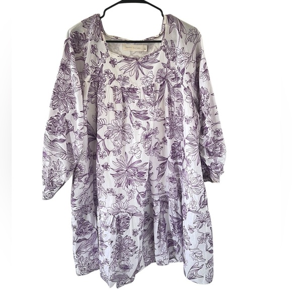 Happy X Nature Poplin Cottagecore Purple Floral Dress - Picture 2 of 8